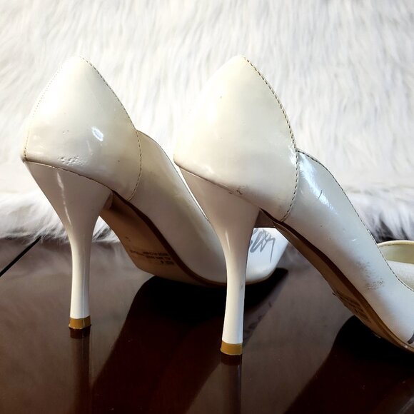Early 00's White Patent Pointy Toe Pump Stilletto Heels Sz 8 Signed  Tech N9ne - Picture 2 of 11